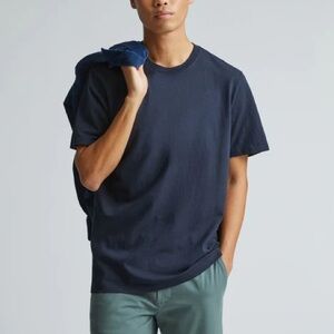 Everlane Cotton Heathered Navy Blue T-Shirt